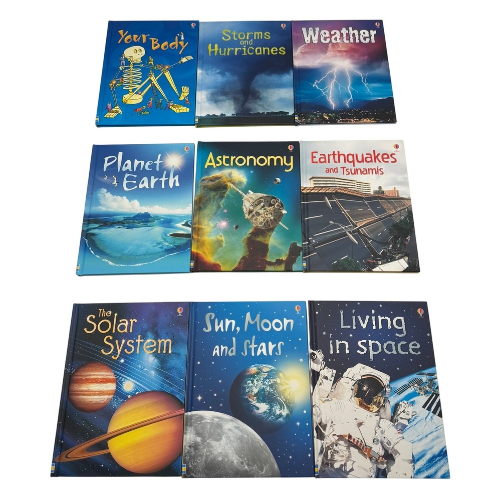 USBORNE NEW Beginners Science 9 Book Hardcover Box Set STEM Earth Astronomy Body
